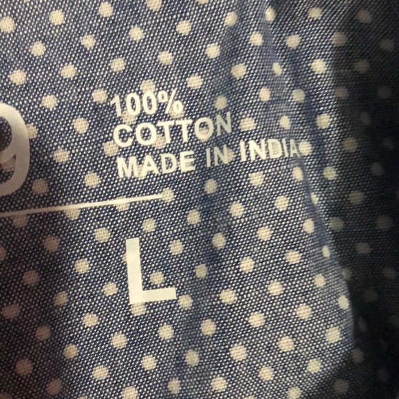 Gap 1969 Asymmetrical Pocket Polka Dot Denim Shirt - Picture 5 of 5